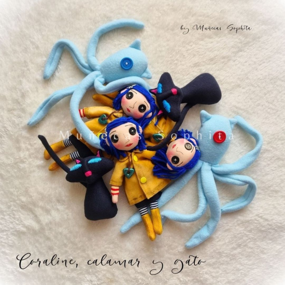 Molde Coraline, extra gato y calamar