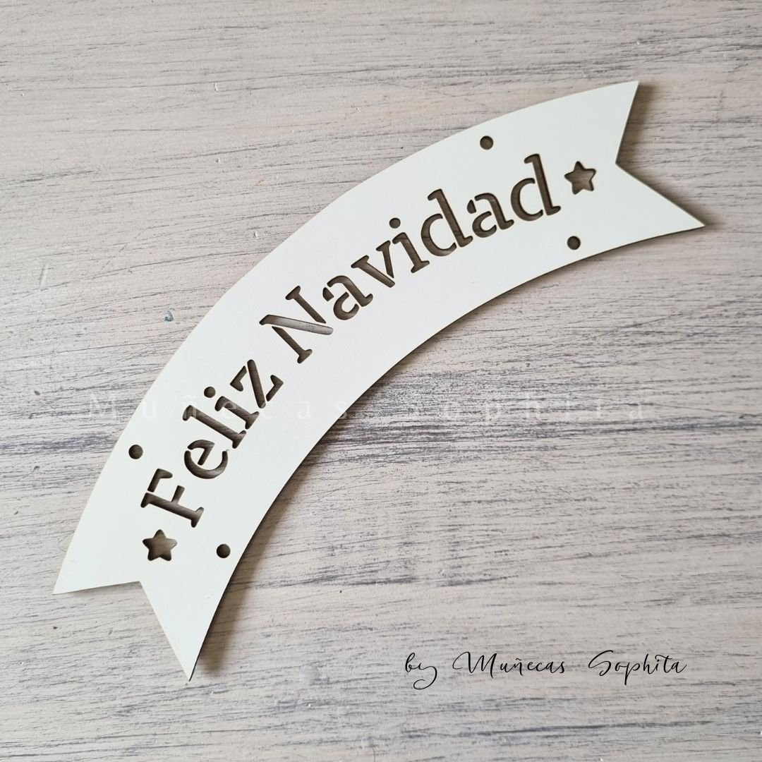 Letrero Feliz Navidad (Blanco)
